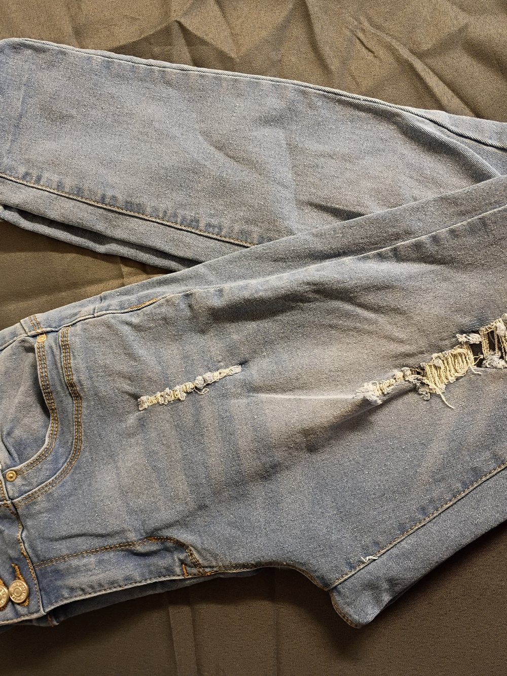 Moda Men’s Distressed Light Blue Skinny Jeans